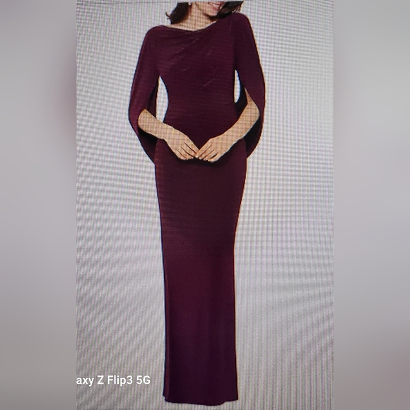 Betsy & Adam Women's Knit Drape Back Gown - Picture 3 of 8